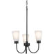 Erma 3 Light Black Chandelier Ceiling Light, Small, 1 Tier