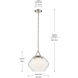 Nella 1 Light Polished Nickel Pendant Ceiling Light