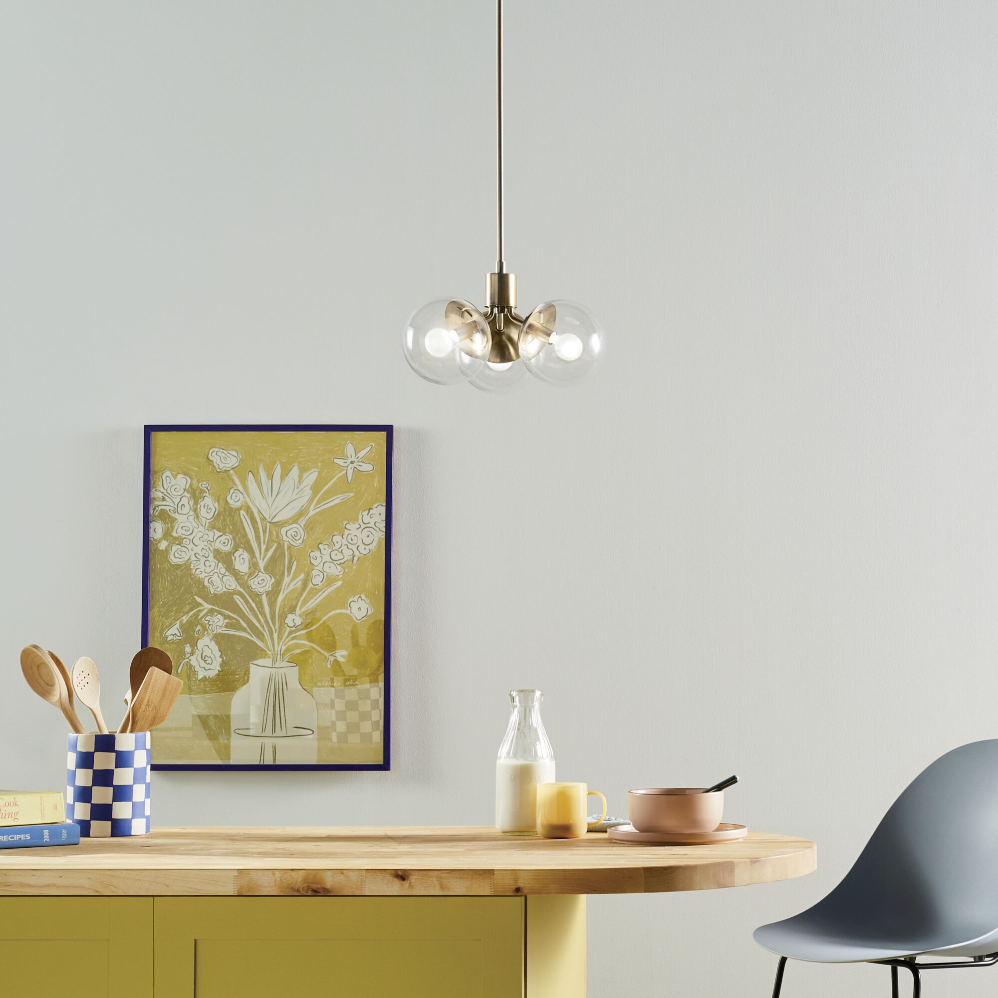 Silvarious 3 Light Champagne Bronze Chandelier/Semi Flush Ceiling Light in Clear