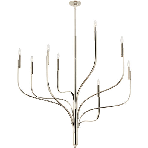 Livadia 8 Light Polished Nickel Chandelier Ceiling Light, 1 Tier Large