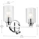 Gioe 2 Light 14.25 inch Chrome Vanity Light Wall Light