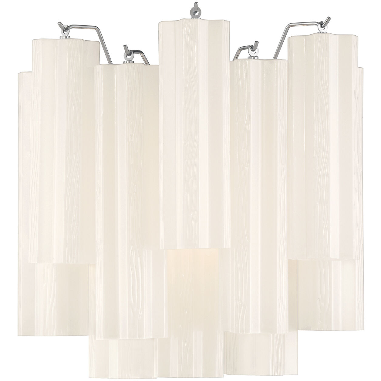 Addis Bath Wall Light in Tronchi Glass White