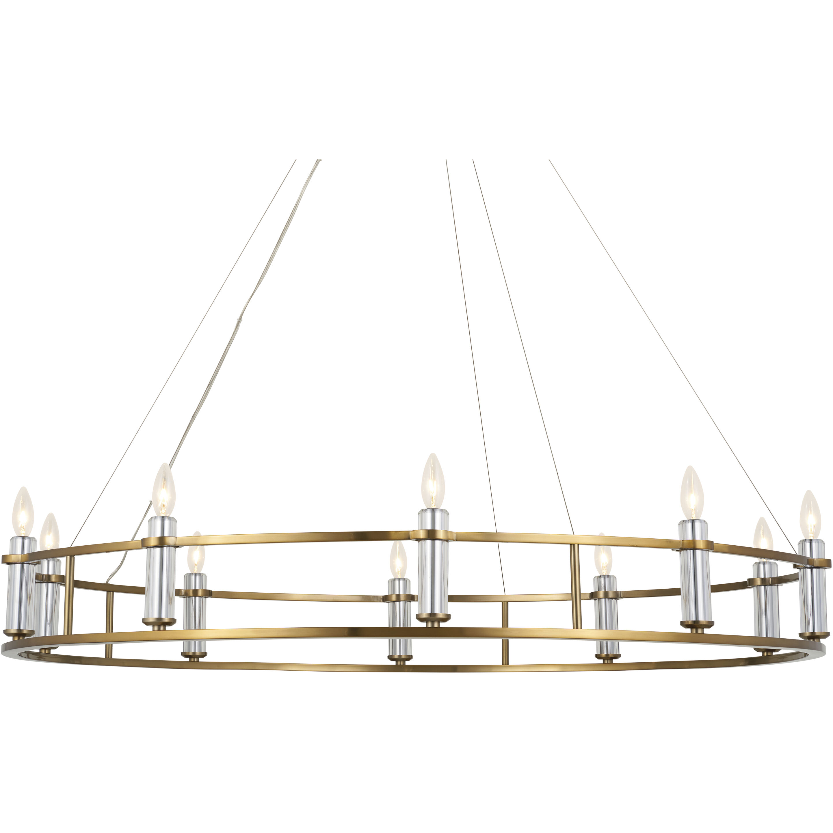 Rosalind 10 Light 50 inch Brushed Natural Brass Chandelier Ceiling Light