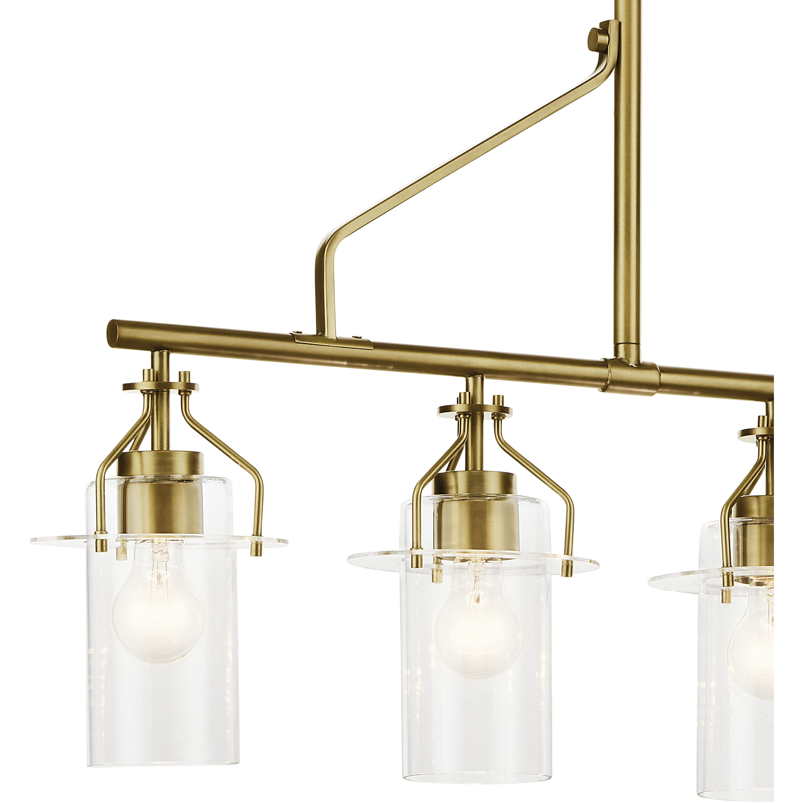 Everett 5 Light 6.5 inch Brushed Brass Chandelier Linear Ceiling Light in Natural Brass