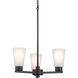 Stamos 3 Light Black Chandelier Ceiling Light, Small, 1 Tier