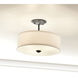 Shailene 3 Light 18.25 inch Black Semi Flush Mount Ceiling Light