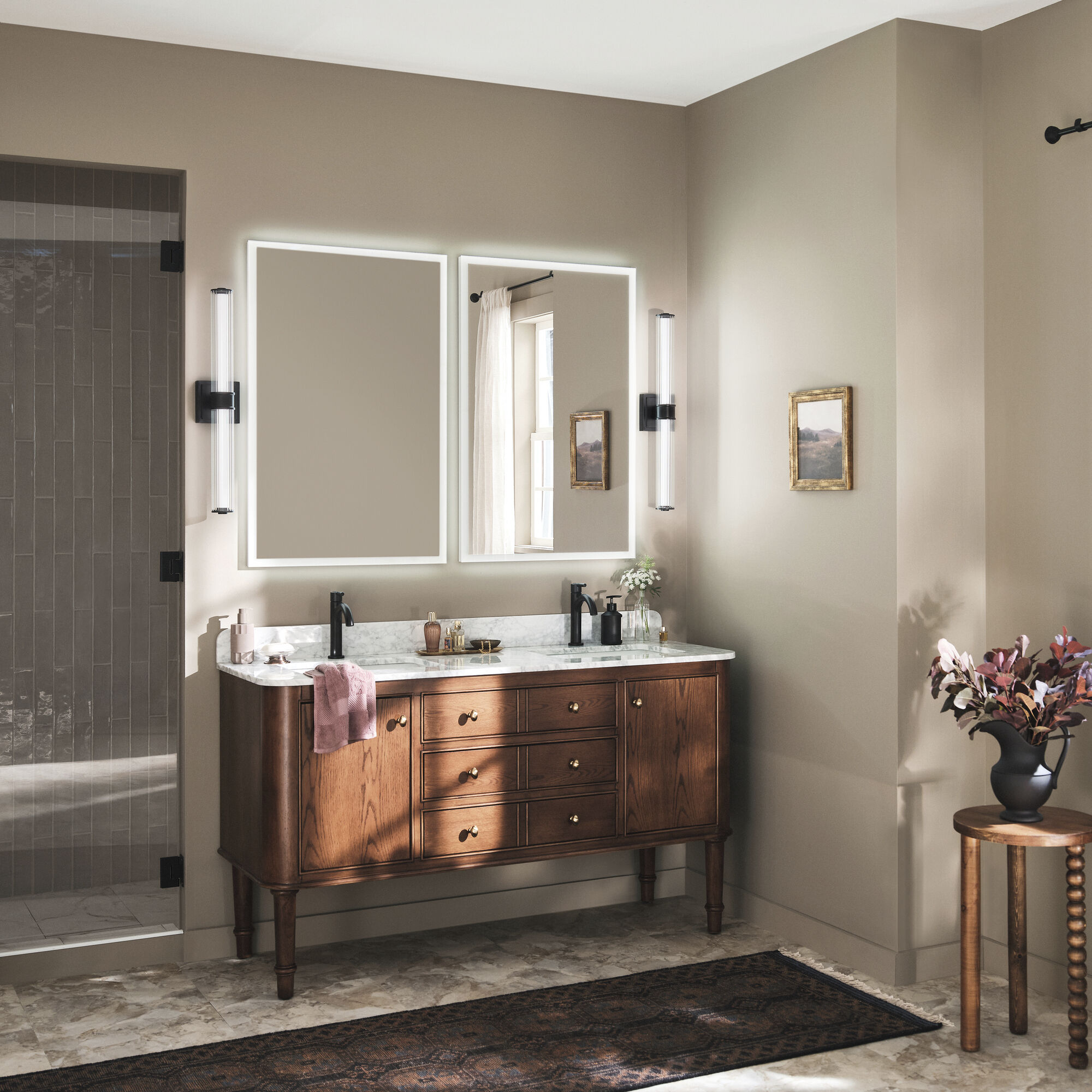 Laurene LED 26.5 inch Black Linear Bath Bar Wall Light, Medium