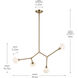Cassius 4 Light 5.25 inch Champagne Bronze Chandelier Ceiling Light, Convertible