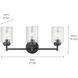 Winslow 3 Light 22 inch Black Wall Mt Bath 3 Arm Wall Light