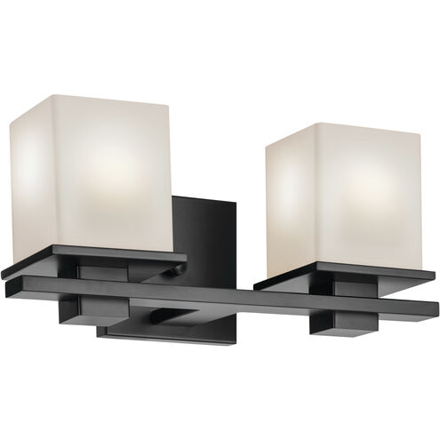 Tully 2 Light 15 inch Black Bath Bracket Wall Light, 2 Arm