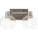 Harmony 2 Light 16 inch Brushed Nickel Wall Mt Bath 2 Arm Wall Light