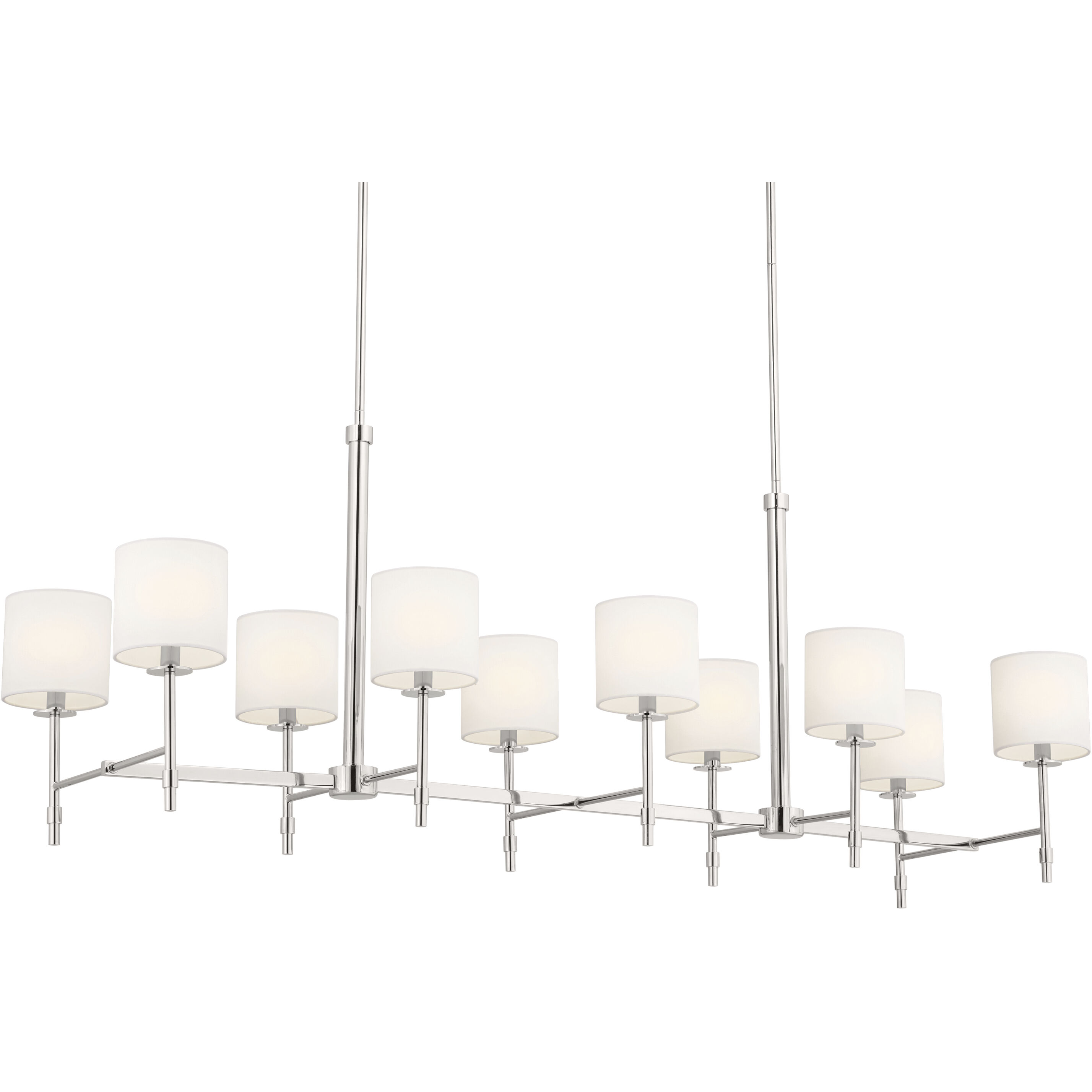 Ali 10 Light 17 inch Polished Nickel Chandelier Linear Ceiling Light