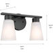 Stamos 2 Light 13 inch Black Bath Vanity Light Wall Light, 2 Arm