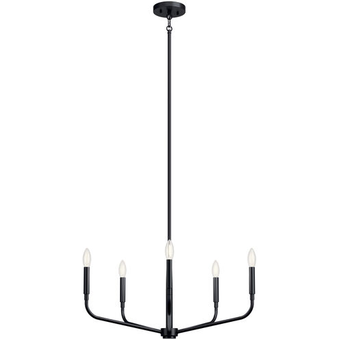 Madden 5 Light Black Chandelier Ceiling Light, 1 Tier Small