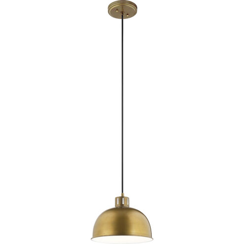Zailey 1 Light 12 inch Natural Brass Pendant Ceiling Light
