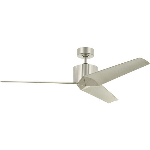 Almere 56 inch Brushed Nickel with Weathered White Walnut Blades Ceiling Fan
