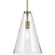 Everly 1 Light Natural Brass Pendant Ceiling Light