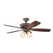 Monarch Ii Patio 52 inch Weathered Copper Powder Coat with Medium Walnut Blades Ceiling Fan