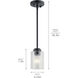 Winslow 1 Light 4.25 inch Black Mini Pendant Ceiling Light