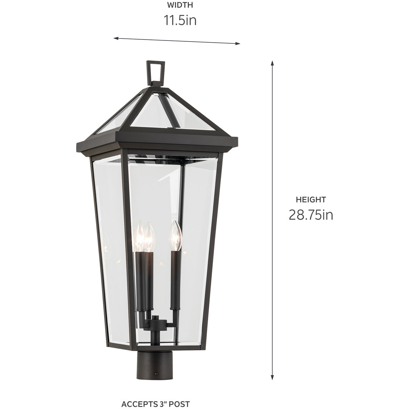 Regence 3 Light 28.75 inch Olde Bronze Outdoor Post Lantern