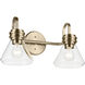Farum 2 Light 19.25 inch Champagne Bronze Vanity Light Wall Light