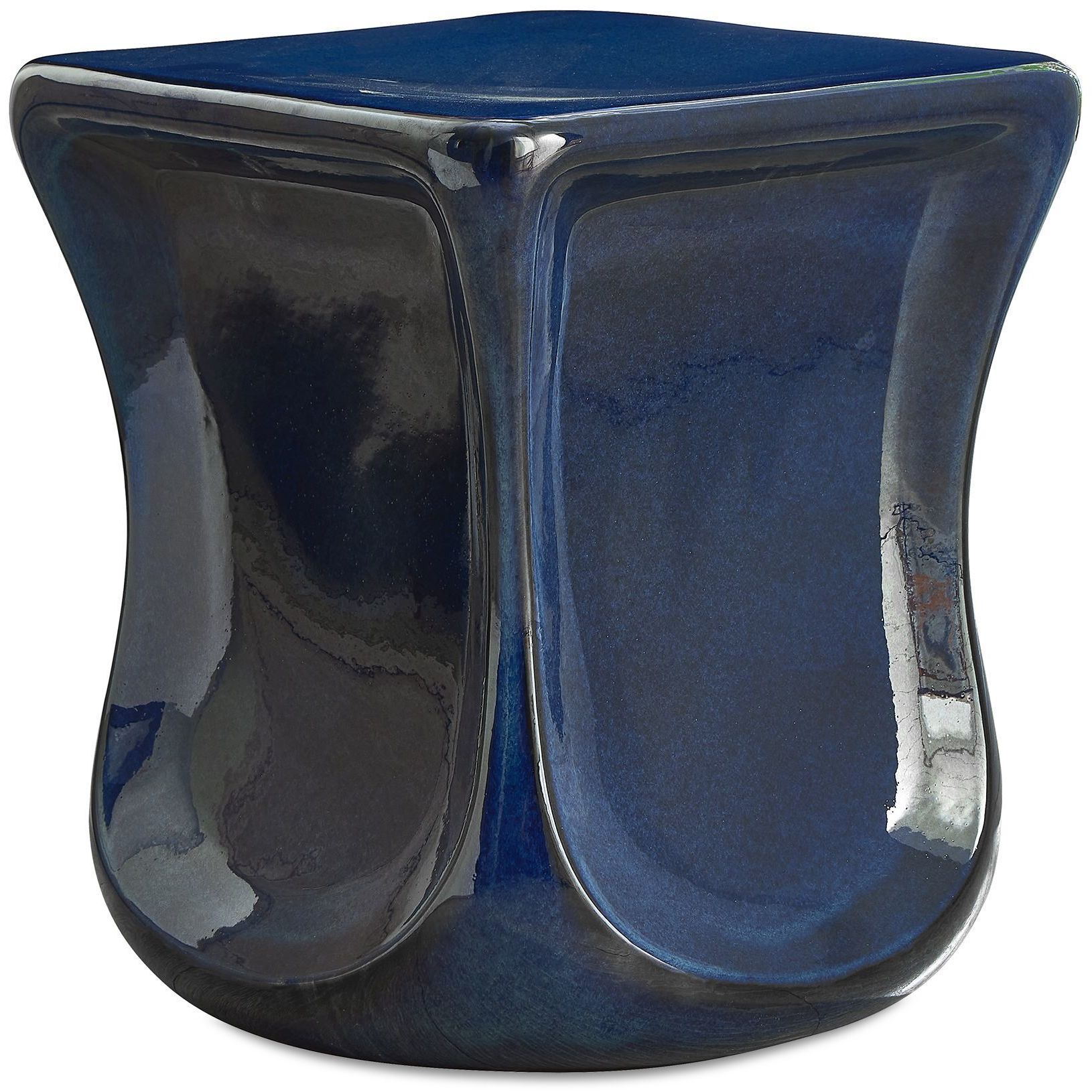 Kaz 18.25 inch Blue Glaze Garden Stool