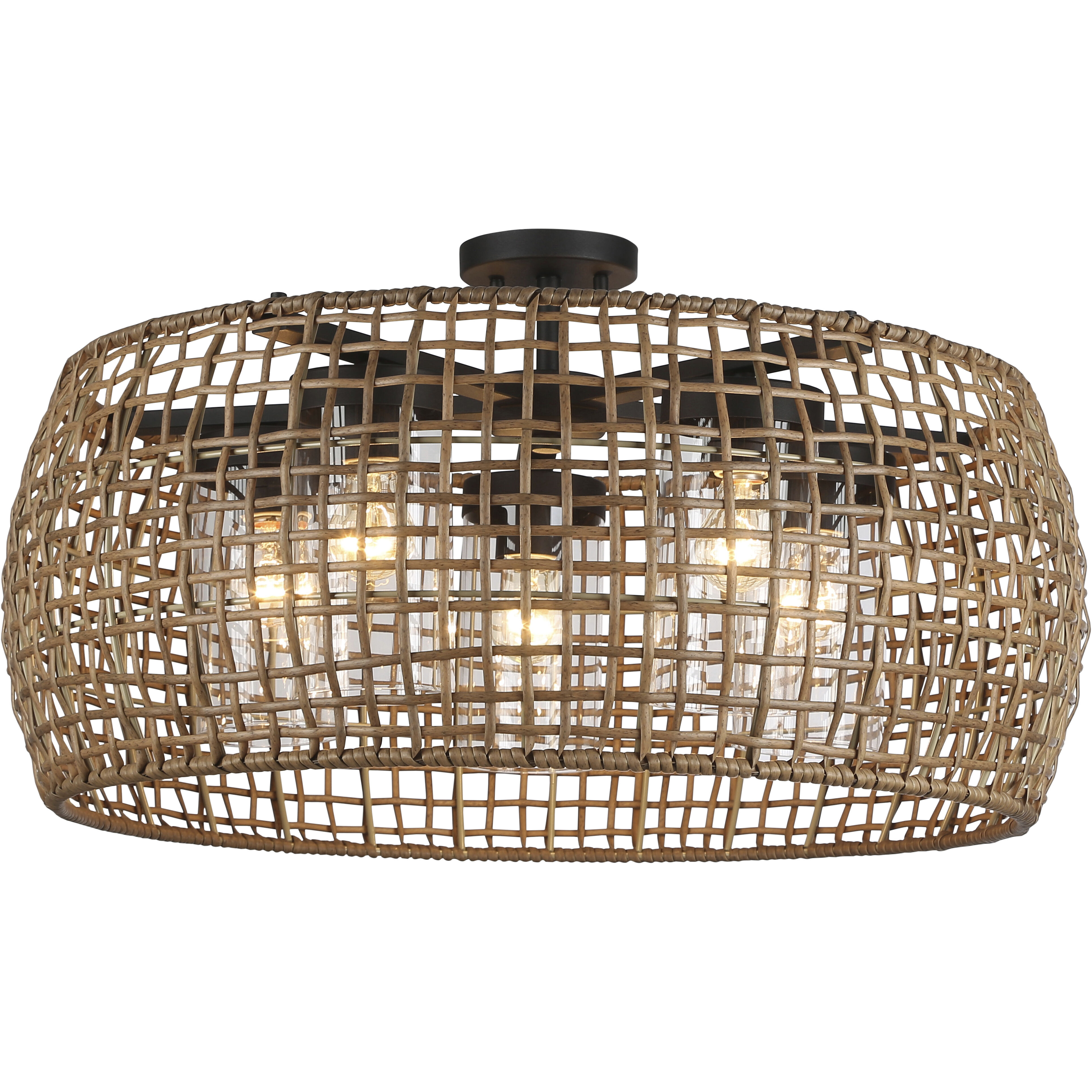 Piper 5 Light 15.13 inch Natural Black Outdoor Ceiling