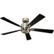 Lucian Elite 52 inch Polished Nickel with Black/Silver Blades Ceiling Fan