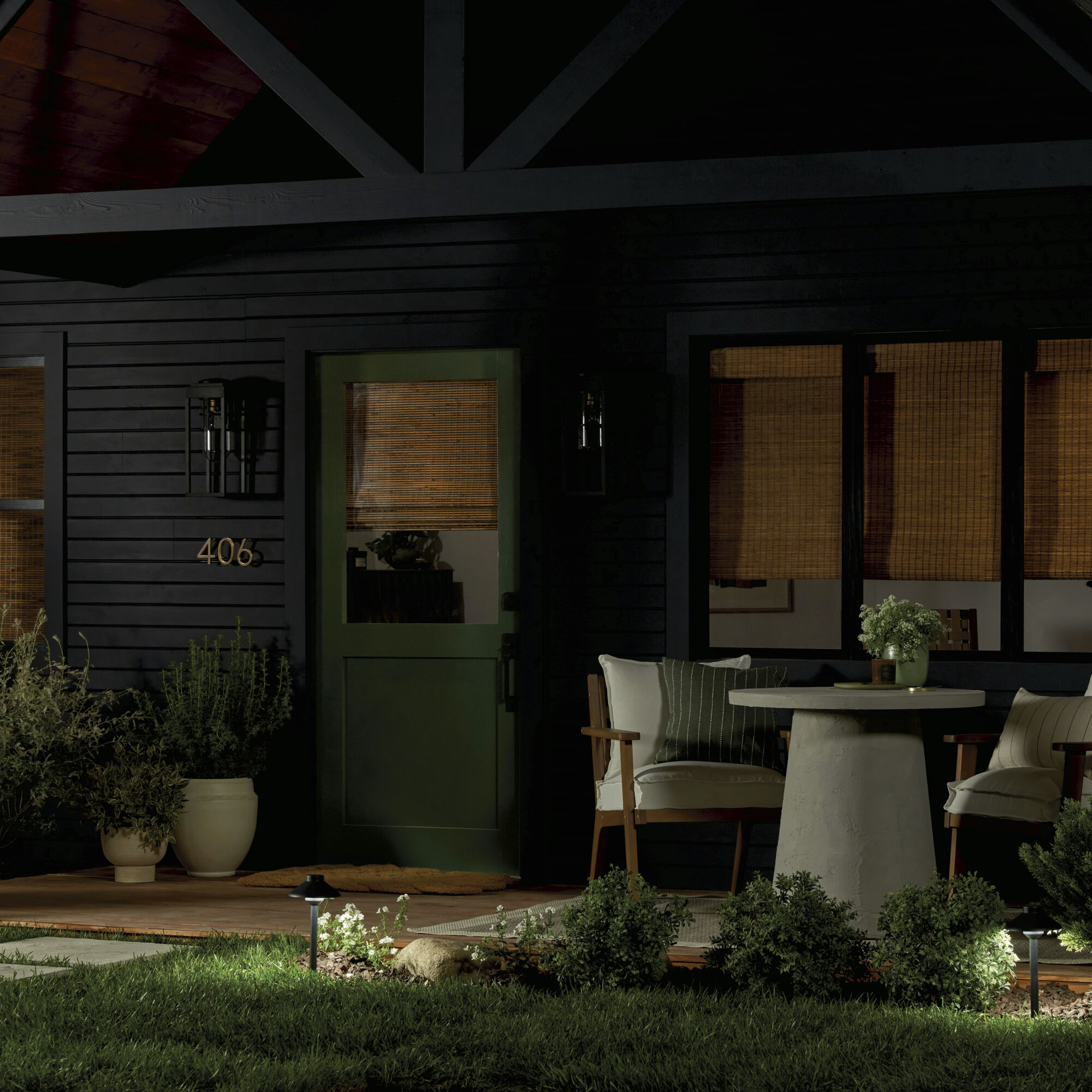 Hone 1 Light 18 inch Black Textured Outdoor Wall, Medium