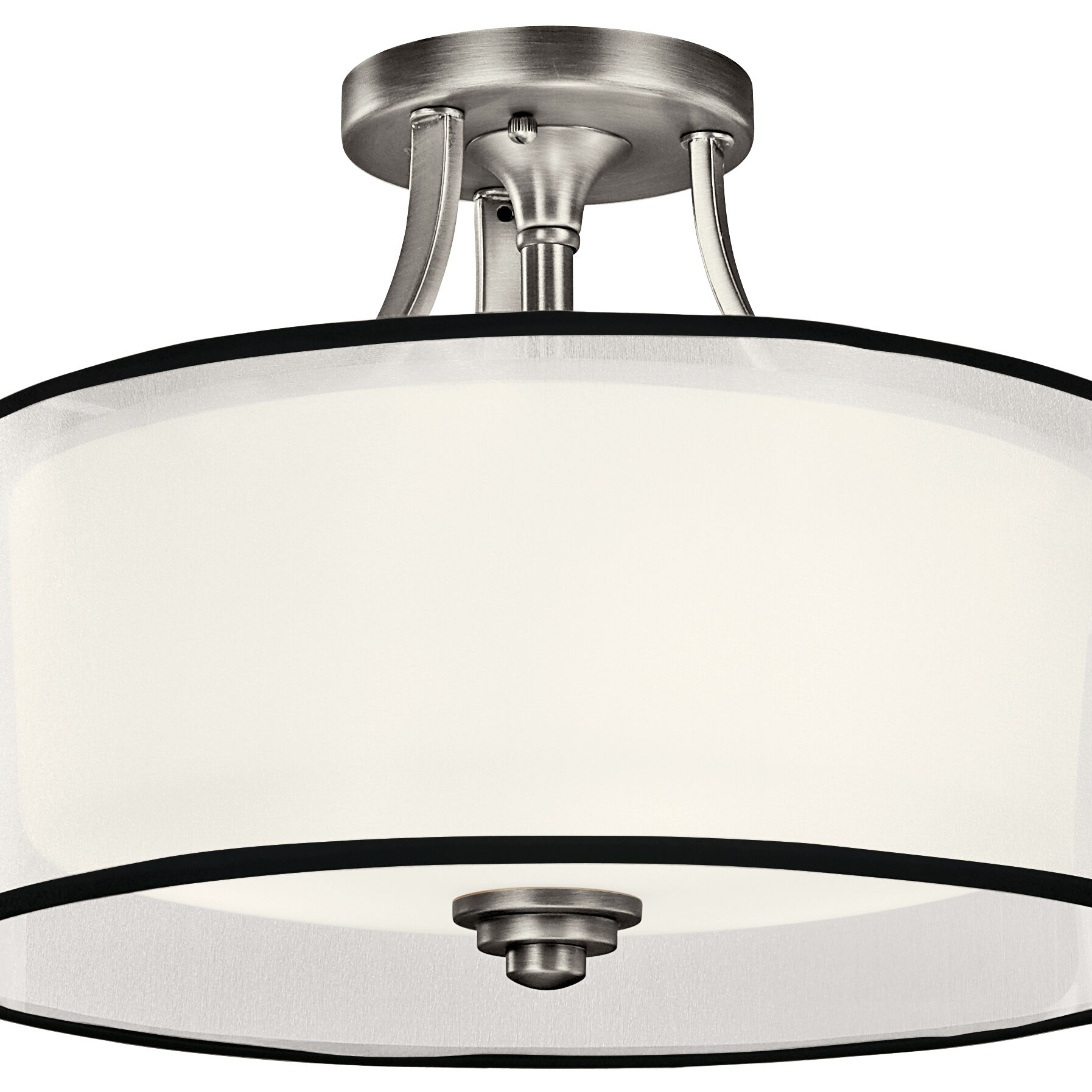 Lacey 3 Light 15 inch Antique Pewter Semi Flush Light Ceiling Light