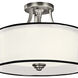 Lacey 3 Light 15 inch Antique Pewter Semi Flush Light Ceiling Light
