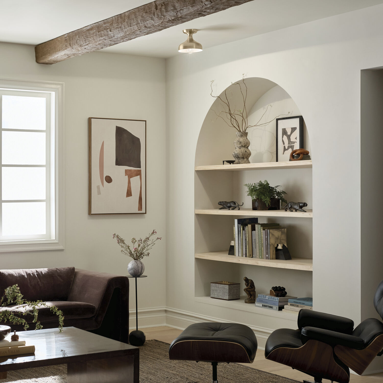 Sisu LED 8 inch Champagne Bronze Semi Flush Mount Ceiling Light