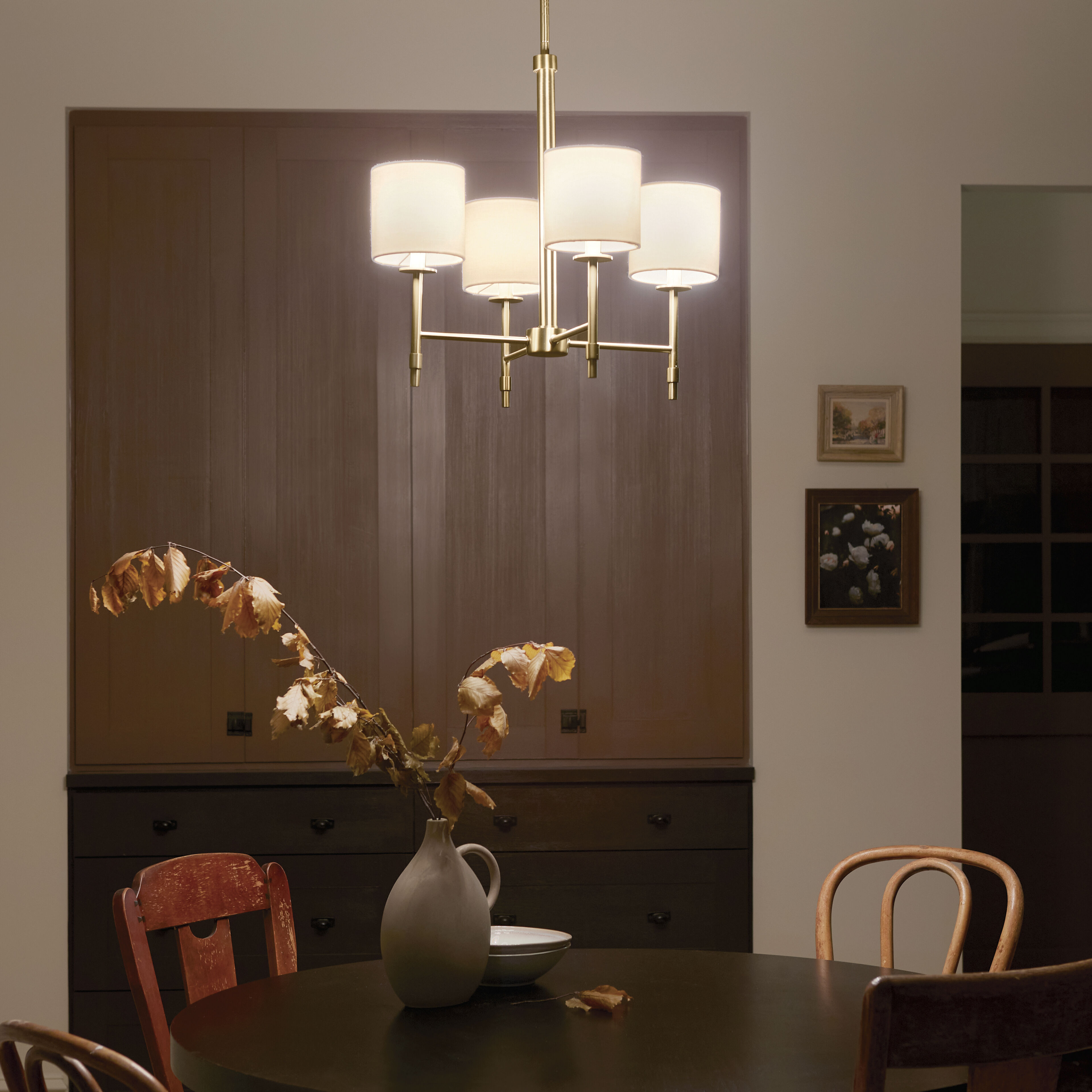 Ali 4 Light 20 inch Brushed Natural Brass Chandelier Ceiling Light