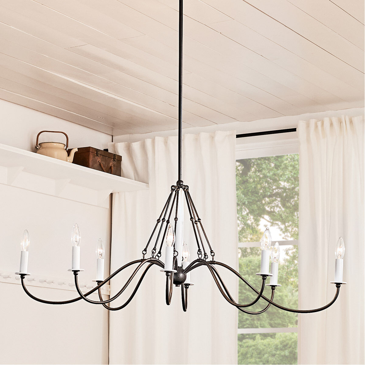 Homestead Freesia 8 Light 20 inch Anvil Iron Chandelier Linear Ceiling Light