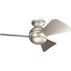 Sola 34 inch Brushed Nickel with Silver Blades Ceiling Fan