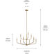 Madden 9 Light Champagne Bronze Chandelier Ceiling Light, 2 Tier
