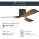 Volos 48 inch Satin Natural Bronze with Walnut Blades Ceiling Fan