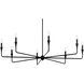 Alvaro 8 Light Black Chandelier Ceiling Light, 1 Tier Large