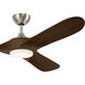 Mylo 60 inch Painted Brushed Nickel with Natural Walnut Blades Ceiling Fan