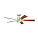 Lucian Elite 52 inch Brushed Nickel with Walnut/Silver Blades Ceiling Fan