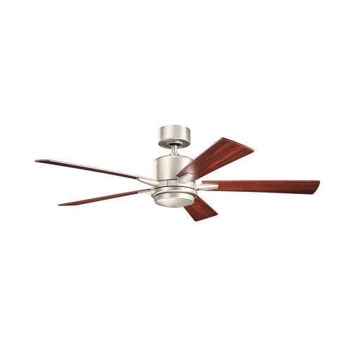 Lucian Elite 52 inch Brushed Nickel with Walnut/Silver Blades Ceiling Fan