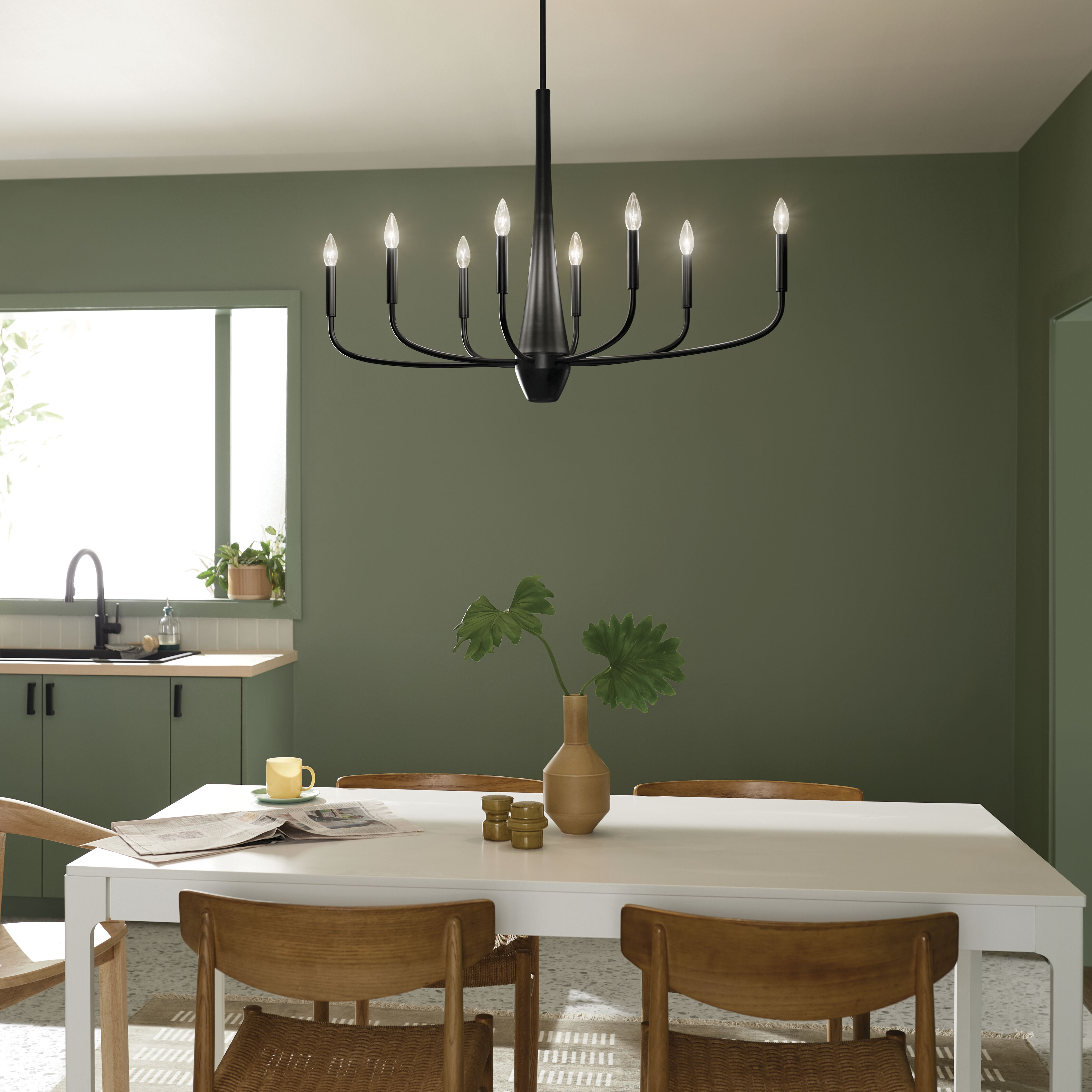 Deela LED 18.5 inch Black Oval Chandelier Ceiling Light