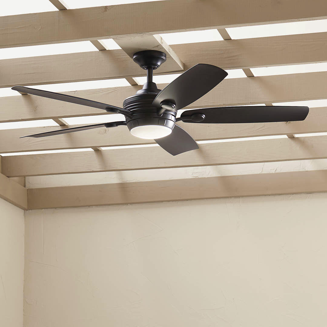 Tranquil 56 inch Satin Black with Black Blades Ceiling Fan