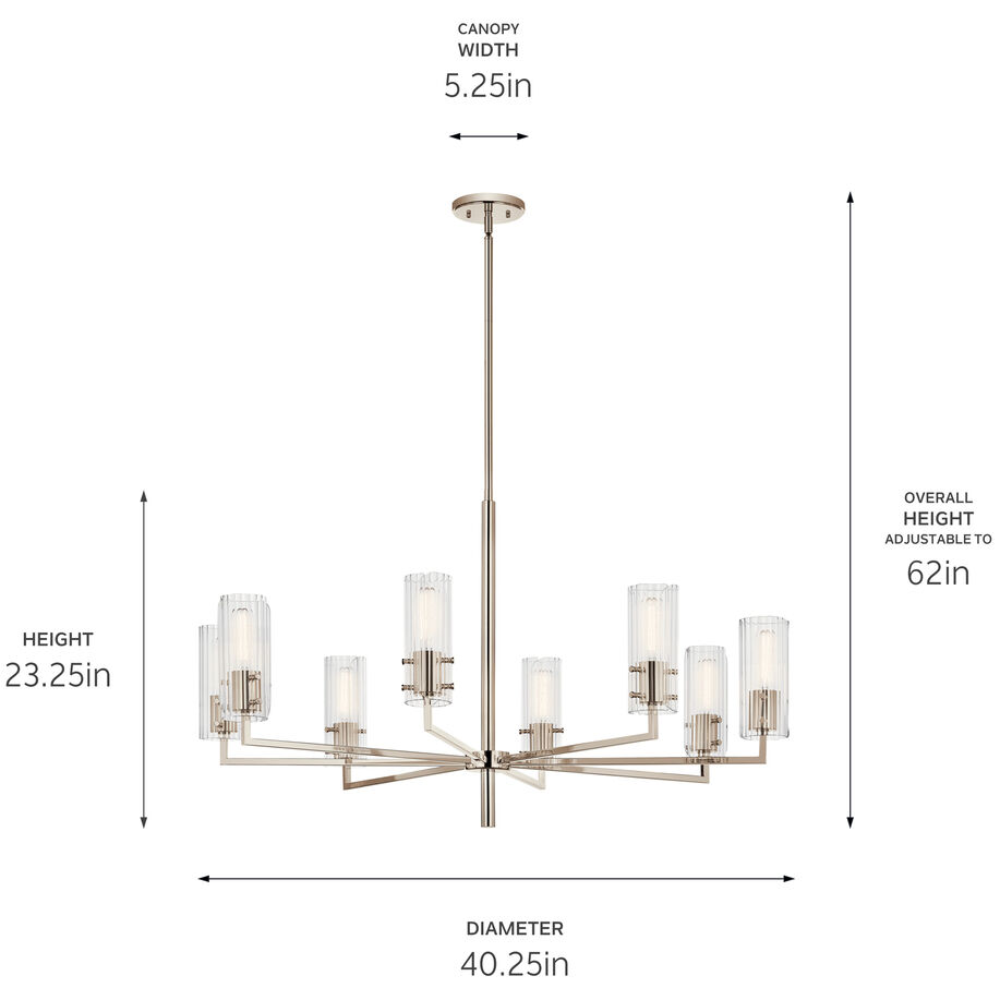 Velestino 8 Light Polished Nickel Chandelier Ceiling Light