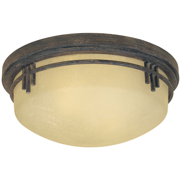 Mission Ridge 2 Light 13 inch Warm Mahogany Flushmount Ceiling Light