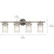 Brinley 4 Light 32 inch Brushed Nickel Wall Mt Bath 4 Arm Wall Light