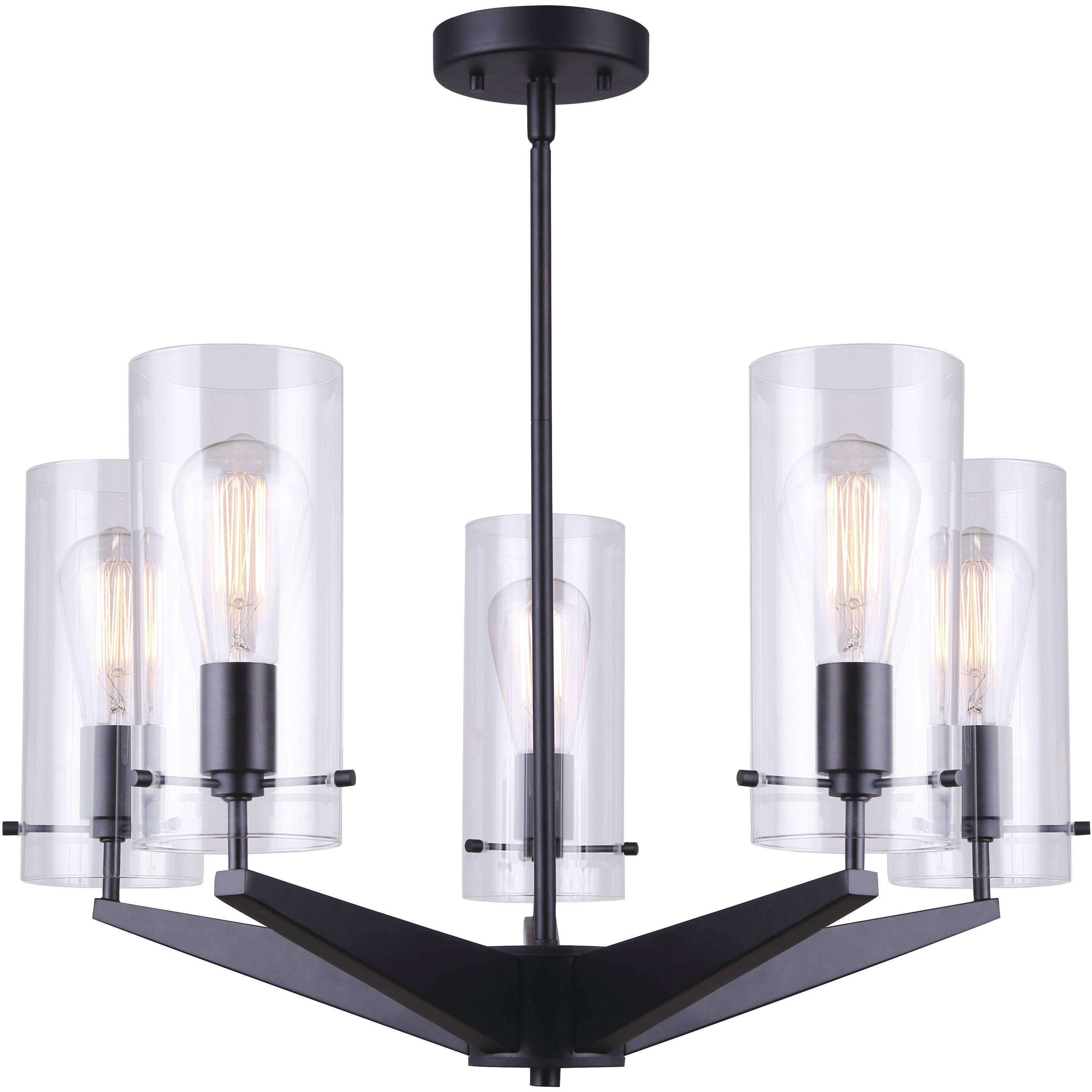 Madison 5 Light 24 inch Black Chandelier Ceiling Light