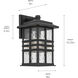 Beacon Square 1 Light 14.25 inch Textured Black Outdoor Wall Sconce, Medium
