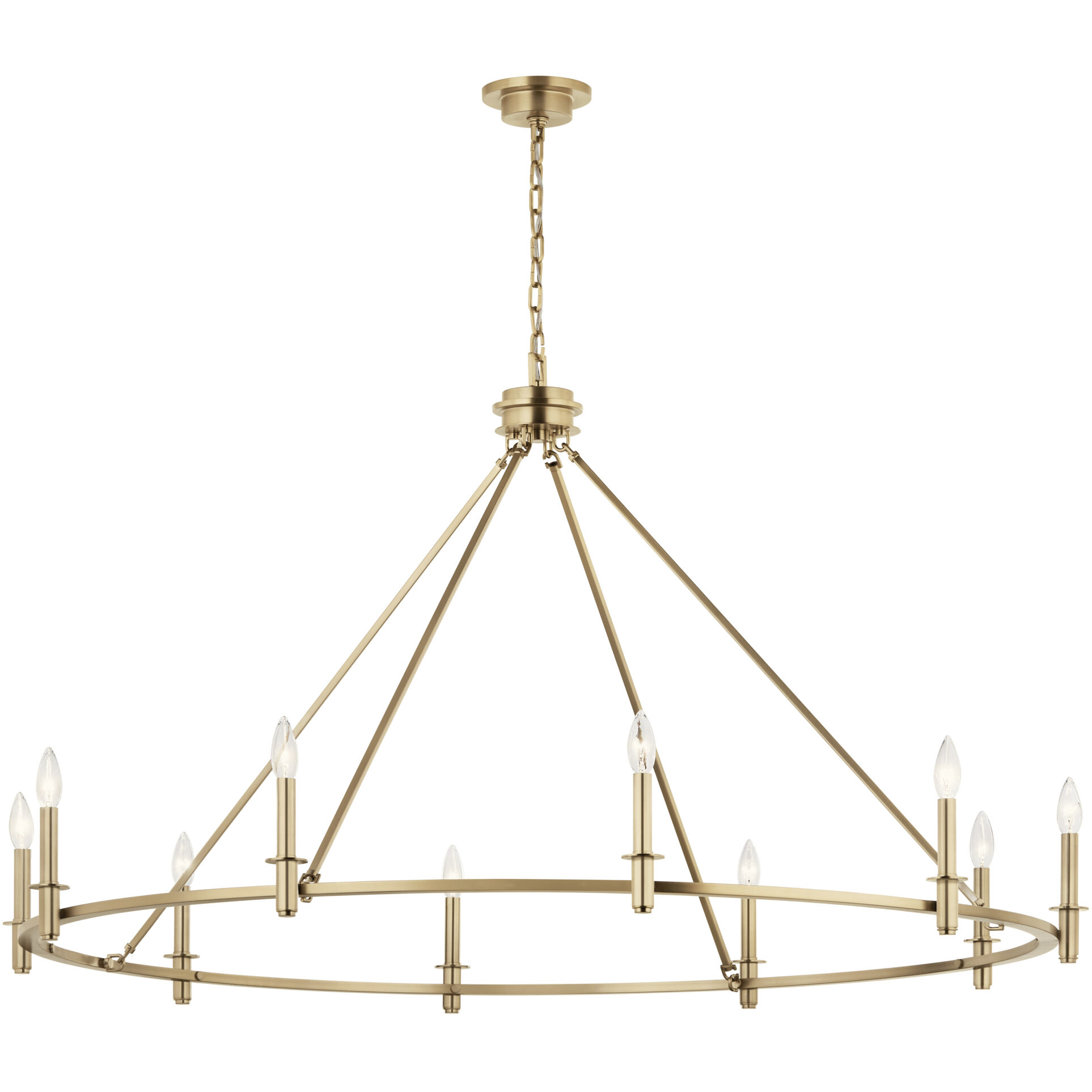 Carrick 10 Light Champagne Bronze Chandelier Ceiling Light, 1 Tier Large