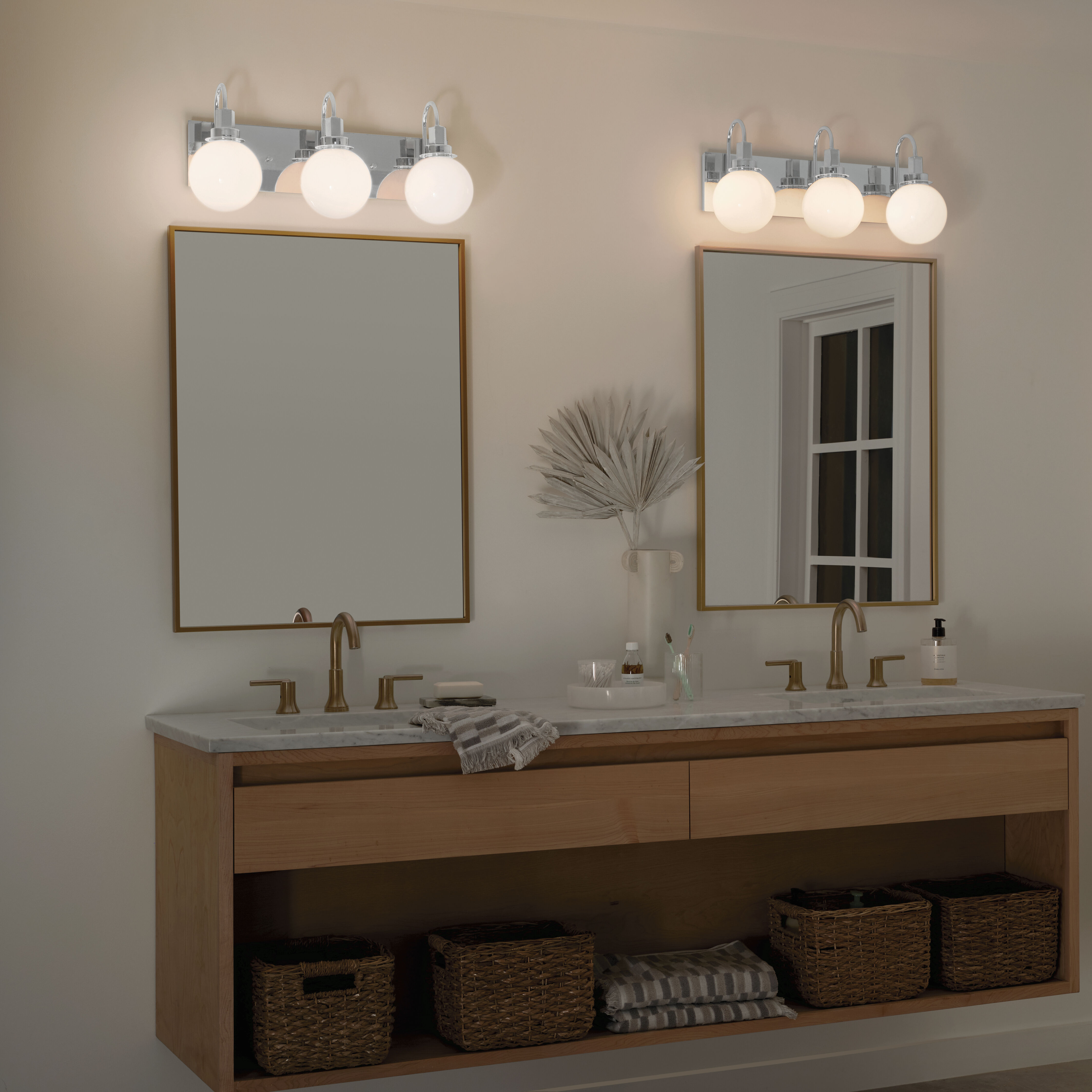 Hex LED 22.75 inch Chrome Bathroom Vanity Light Wall Light